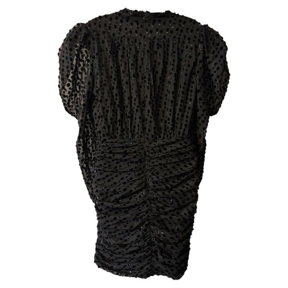 Bardot Bree Metallic Polka Dot Minidress Black Size Large NWT - Picture 3 of 6